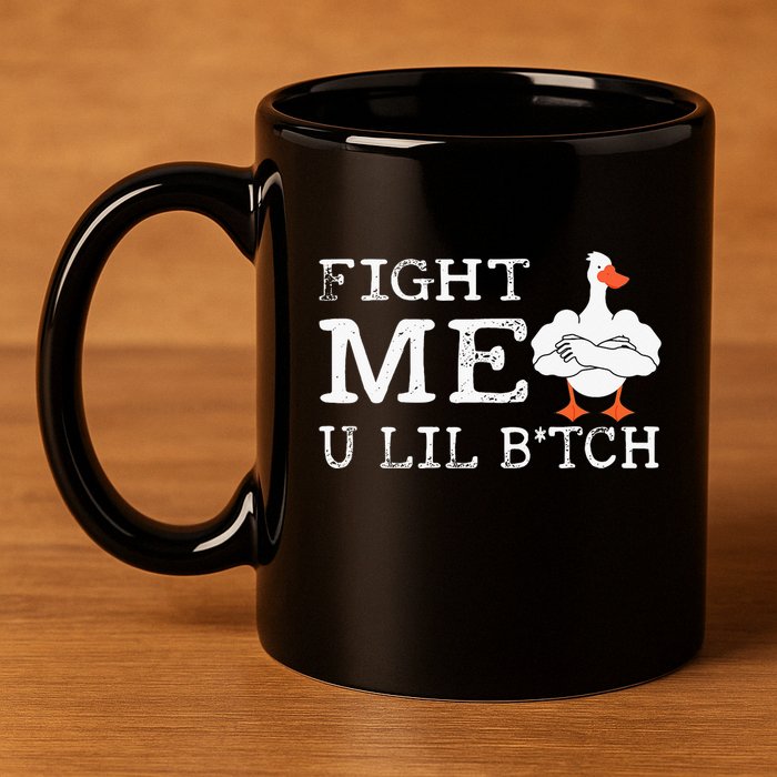 Fight Me U Lil Bitch Muscle Duck 11oz C Handle Ceramic Mug