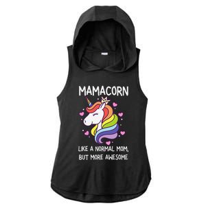 Funny Mamacorn Unicorn Costume Mom MotherS Day Ladies PosiCharge Tri-Blend Wicking Draft Hoodie Tank