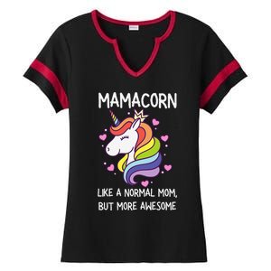 Funny Mamacorn Unicorn Costume Mom MotherS Day Ladies Halftime Notch Neck Tee