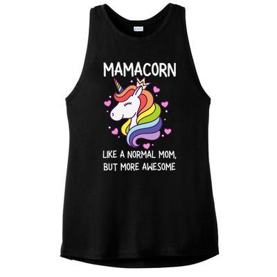 Funny Mamacorn Unicorn Costume Mom MotherS Day Ladies PosiCharge Tri-Blend Wicking Tank