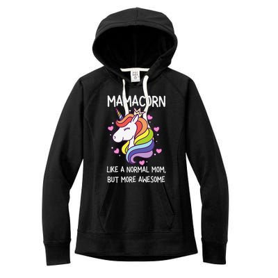 Funny Mamacorn Unicorn Costume Mom MotherS Day Women's Fleece Hoodie