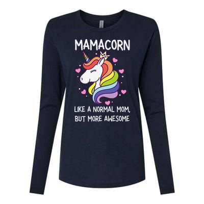 Funny Mamacorn Unicorn Costume Mom MotherS Day Womens Cotton Relaxed Long Sleeve T-Shirt