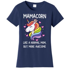 Funny Mamacorn Unicorn Costume Mom MotherS Day Women's T-Shirt