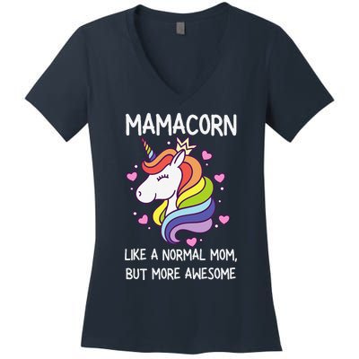 Funny Mamacorn Unicorn Costume Mom MotherS Day Women's V-Neck T-Shirt