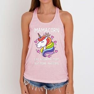 Funny Mamacorn Unicorn Costume Mom MotherS Day Women's Knotted Racerback Tank