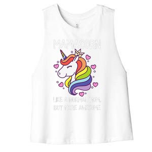 Funny Mamacorn Unicorn Costume Mom MotherS Day Women's Racerback Cropped Tank