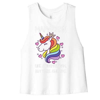 Funny Mamacorn Unicorn Costume Mom MotherS Day Women's Racerback Cropped Tank