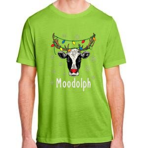 Funny Moodolph Ugly Christmas Cow Farmer Pun Adult ChromaSoft Performance T-Shirt