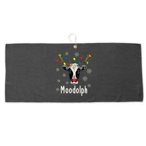 Funny Moodolph Ugly Christmas Cow Farmer Pun Large Microfiber Waffle Golf Towel