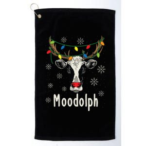 Funny Moodolph Ugly Christmas Cow Farmer Pun Platinum Collection Golf Towel