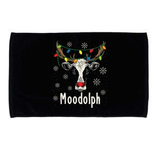 Funny Moodolph Ugly Christmas Cow Farmer Pun Microfiber Hand Towel