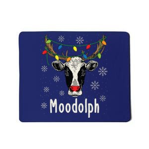 Funny Moodolph Ugly Christmas Cow Farmer Pun Mousepad