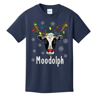 Funny Moodolph Ugly Christmas Cow Farmer Pun Kids T-Shirt