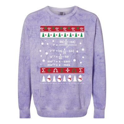 Funny Math Ugly Christmas Gift Merry Xmas In Math Equation Funny Gift Colorblast Crewneck Sweatshirt