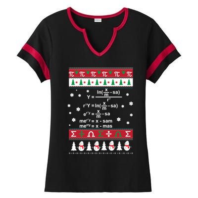 Funny Math Ugly Christmas Gift Merry Xmas In Math Equation Funny Gift Ladies Halftime Notch Neck Tee