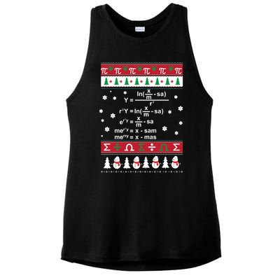 Funny Math Ugly Christmas Gift Merry Xmas In Math Equation Funny Gift Ladies PosiCharge Tri-Blend Wicking Tank