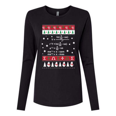 Funny Math Ugly Christmas Gift Merry Xmas In Math Equation Funny Gift Womens Cotton Relaxed Long Sleeve T-Shirt