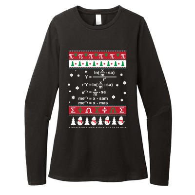 Funny Math Ugly Christmas Gift Merry Xmas In Math Equation Funny Gift Womens CVC Long Sleeve Shirt