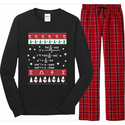 Funny Math Ugly Christmas Gift Merry Xmas In Math Equation Funny Gift Long Sleeve Pajama Set