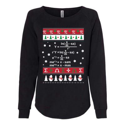 Funny Math Ugly Christmas Gift Merry Xmas In Math Equation Funny Gift Womens California Wash Sweatshirt