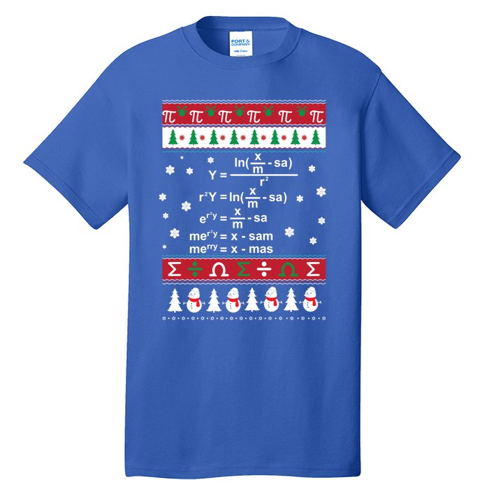 Funny Math Ugly Christmas Gift Merry Xmas In Math Equation Funny Gift Tall T-Shirt