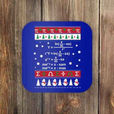 Funny Math Ugly Christmas Gift Merry Xmas In Math Equation Funny Gift Coaster