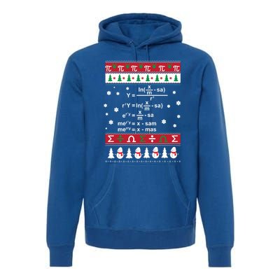 Funny Math Ugly Christmas Gift Merry Xmas In Math Equation Funny Gift Premium Hoodie