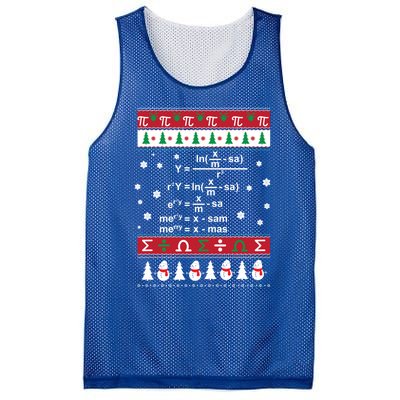 Funny Math Ugly Christmas Gift Merry Xmas In Math Equation Funny Gift Mesh Reversible Basketball Jersey Tank