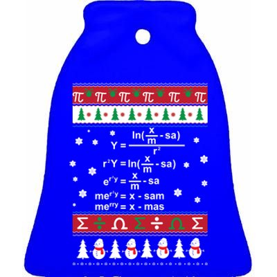 Funny Math Ugly Christmas Gift Merry Xmas In Math Equation Funny Gift Ceramic Bell Ornament