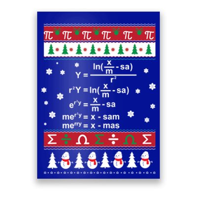 Funny Math Ugly Christmas Gift Merry Xmas In Math Equation Funny Gift Poster