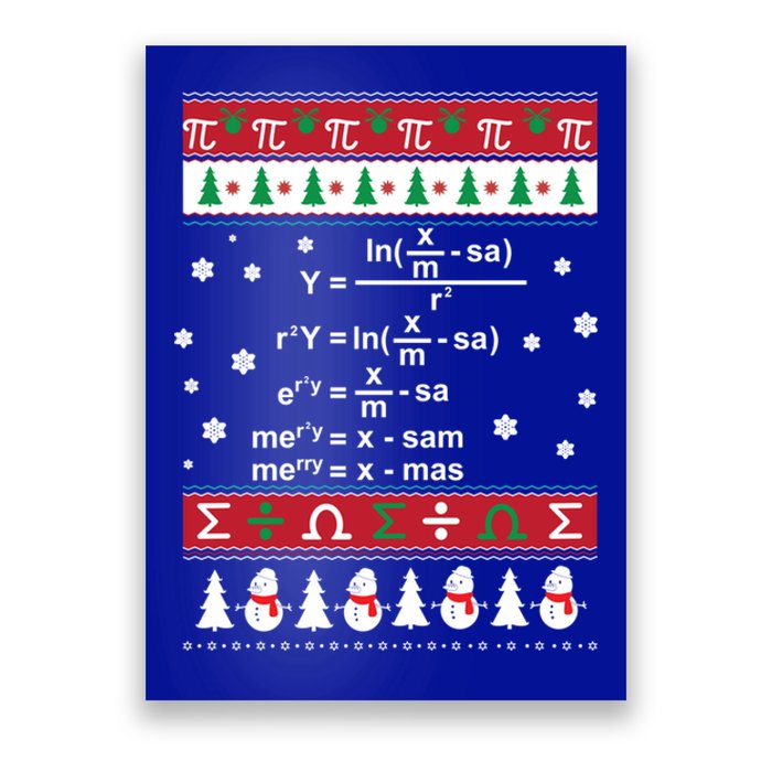 Funny Math Ugly Christmas Gift Merry Xmas In Math Equation Funny Gift Poster