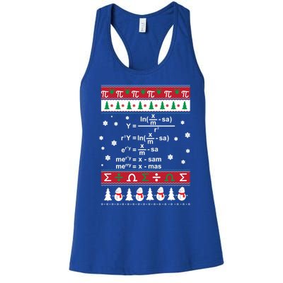 Funny Math Ugly Christmas Gift Merry Xmas In Math Equation Funny Gift Women's Racerback Tank