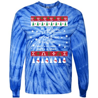 Funny Math Ugly Christmas Gift Merry Xmas In Math Equation Funny Gift Tie-Dye Long Sleeve Shirt