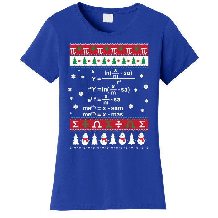 Funny Math Ugly Christmas Gift Merry Xmas In Math Equation Funny Gift Women's T-Shirt