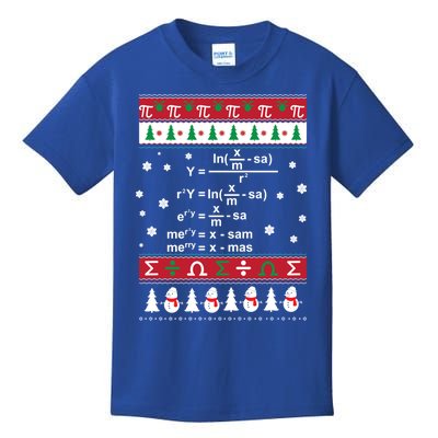 Funny Math Ugly Christmas Gift Merry Xmas In Math Equation Funny Gift Kids T-Shirt