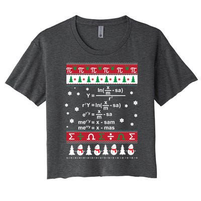 Funny Math Ugly Christmas Gift Merry Xmas In Math Equation Funny Gift Women's Crop Top Tee