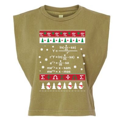 Funny Math Ugly Christmas Gift Merry Xmas In Math Equation Funny Gift Garment-Dyed Women's Muscle Tee