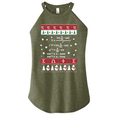 Funny Math Ugly Christmas Gift Merry Xmas In Math Equation Funny Gift Women's Perfect Tri Rocker Tank