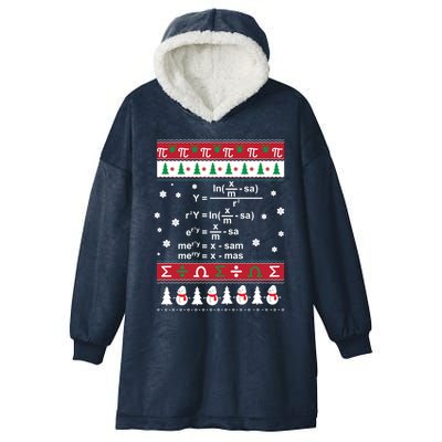 Funny Math Ugly Christmas Gift Merry Xmas In Math Equation Funny Gift Hooded Wearable Blanket