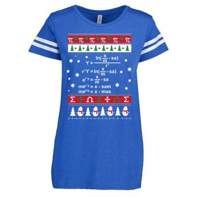 Funny Math Ugly Christmas Gift Merry Xmas In Math Equation Funny Gift Enza Ladies Jersey Football T-Shirt