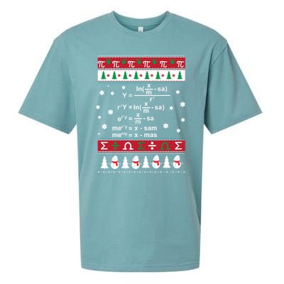 Funny Math Ugly Christmas Gift Merry Xmas In Math Equation Funny Gift Sueded Cloud Jersey T-Shirt