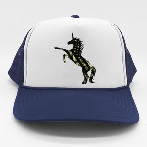 Funny Military Unicorn 4th Of July, Cute Camo Army Unicorn Trucker Hat