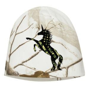 Funny Military Unicorn 4th Of July, Cute Camo Army Unicorn Kati - Camo Knit Beanie