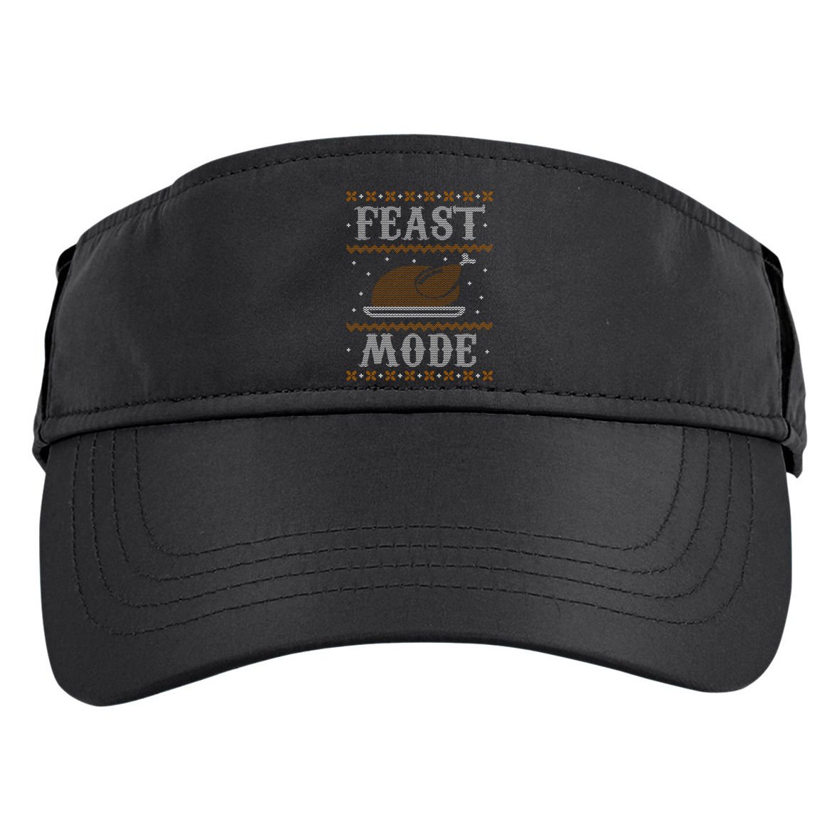 Feast Mode Ugly Sweater Thanksgiving Dinner Adult Drive Performance Visor