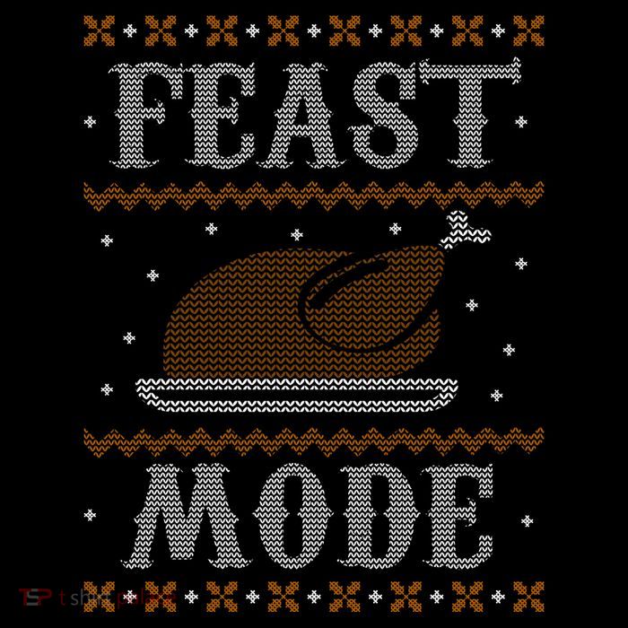 Feast Mode Ugly Sweater Thanksgiving Dinner Drawstring Bag
