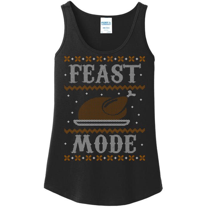 Feast Mode Ugly Sweater Thanksgiving Dinner Ladies Essential Tank