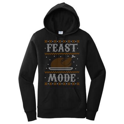 Feast Mode Ugly Sweater Thanksgiving Dinner Women's Pullover Hoodie