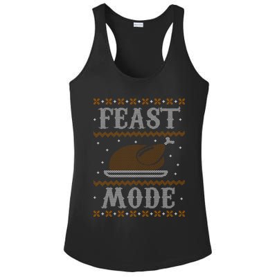 Feast Mode Ugly Sweater Thanksgiving Dinner Ladies PosiCharge Competitor Racerback Tank