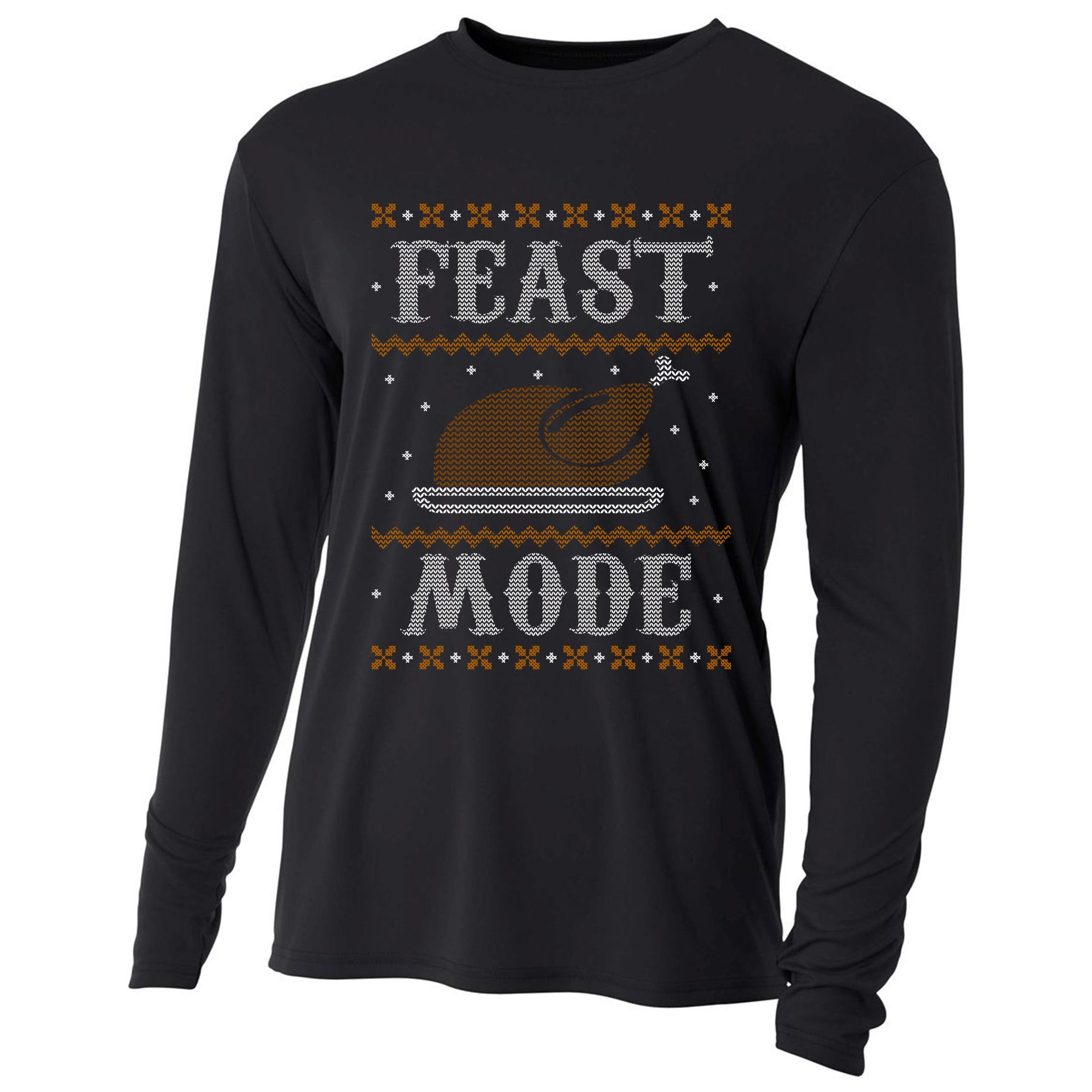 Feast Mode Ugly Sweater Thanksgiving Dinner Cooling Performance Long Sleeve Crew