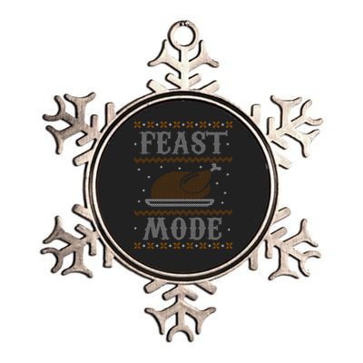 Feast Mode Ugly Sweater Thanksgiving Dinner Metallic Star Ornament